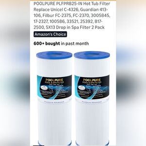 POOLPURE Hot Tub Filter 2 Pack